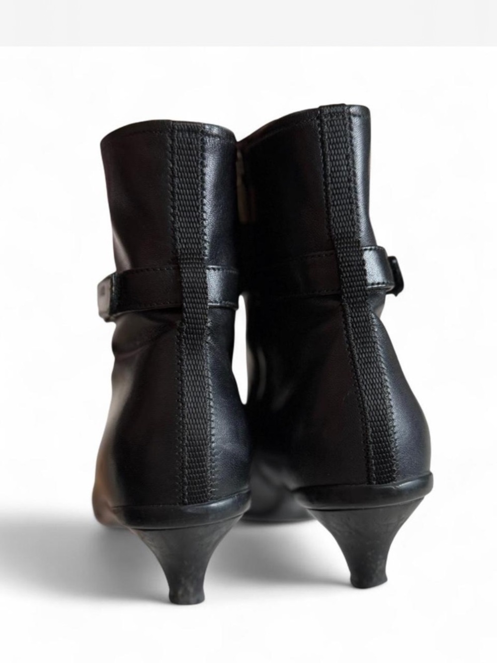 Prada Black Leather Ankle Boots with Buckle Strap - Picture 5 of 7